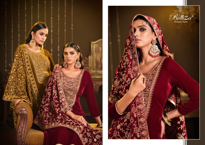 Kohinoor By Belliza Heavy Velvet Dress Material Catalog